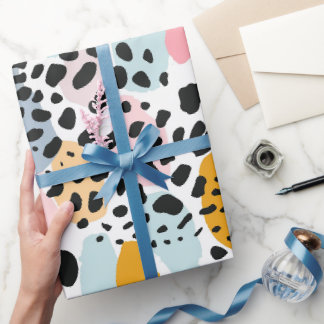 Abstracte Pastel Luipaard Vlekken Cadeaupapier