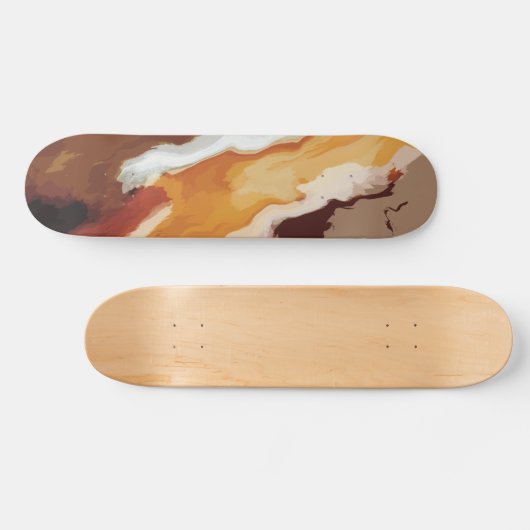 Abstracte pastel Paint Fox Tail Edition Skateboard (Horizontaal)