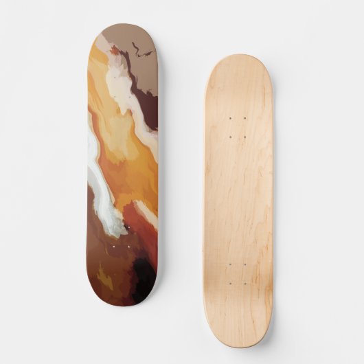Abstracte pastel Paint Fox Tail Edition Skateboard (Voorkant)