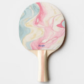 Abstracte Pastel Print Ping Pong Paddle met naam Tafeltennisbatje (Achterkant)