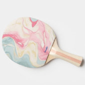 Abstracte Pastel Print Ping Pong Paddle met naam Tafeltennisbatje (Zijkant)