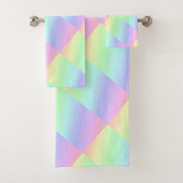 Abstracte pastel regenboog kleuren bad handdoek