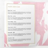 Abstracte pastel roze penseelstreken brochure drieluik kaart (Binnenzijde eerst)