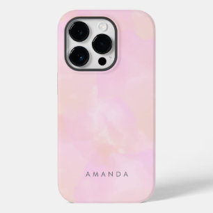 Abstracte pastel roze perzik Waterverf personalise Case-Mate iPhone 14 Pro Hoesje
