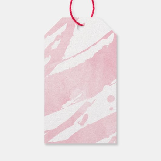 Abstracte Pastel roze Waterverf penseelstreken Cadeaulabel (Achterkant)