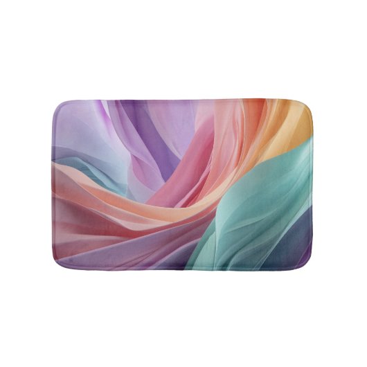 Abstracte Pastel Stof Golven Badmat (Voorkant)