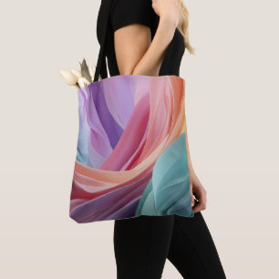 Abstracte Pastel Stof Golven Draagtas