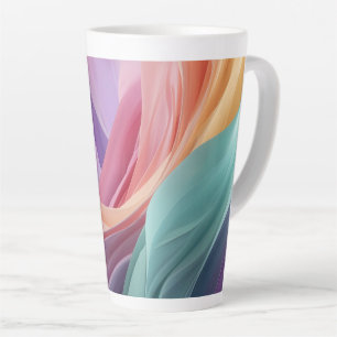 Abstracte pastel stof golven latte mok