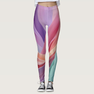 Abstracte pastel stof golven leggings