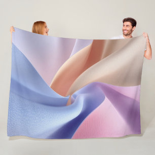 Abstracte pastel stofstroom met zachte rondingen fleece deken