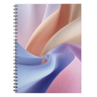 Abstracte pastel stofstroom met zachte rondingen notitieboek