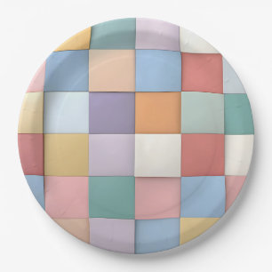 Abstracte pastel Tegel wandpatroon Papieren Bordje