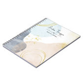 Abstracte Pastel Waterverf Vormen Gold Foil Notitieboek (Linkerzijde)
