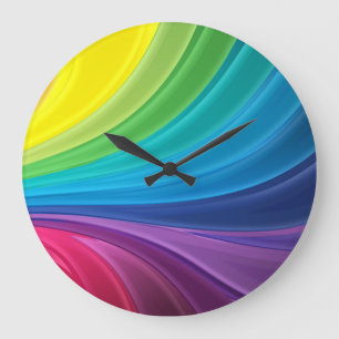 Abstracte Pastel Wervelende Ronde Wandklok Grote Klok