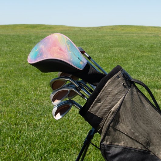 Abstracte pastelglitter naadloos patroon golfheadcover (Insitu)