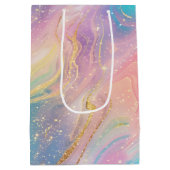 Abstracte pastelglitter naadloos patroon medium cadeauzakje (Achterkant)