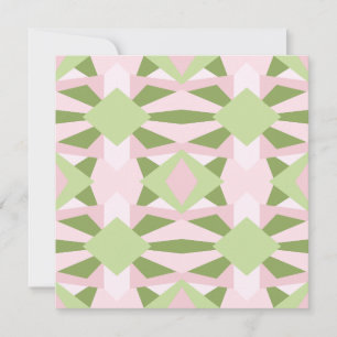 Abstracte pastelgroene en roze geometrische patroo kaart