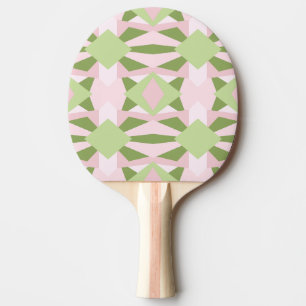 Abstracte pastelgroene en roze geometrische patroo tafeltennisbatje
