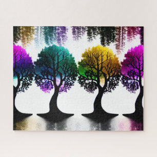 Abstracte pastelkleuren in Fun Forest of Trees Legpuzzel