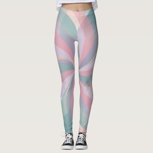 Abstracte pastelkleurige legging (Voorkant)