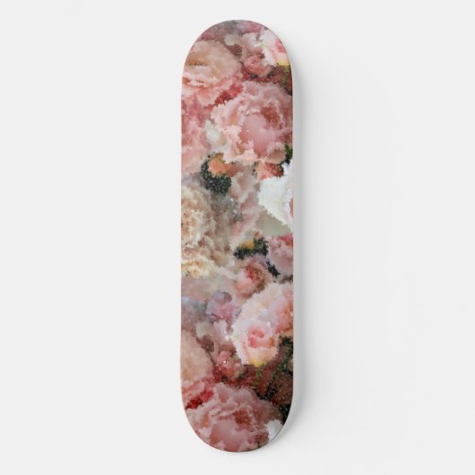 Abstracte pastelroze roze bekledingspixelkunst skateboard (Voorkant)