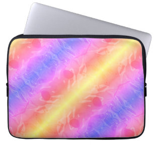 abstracte pastelstrepen laptop sleeve