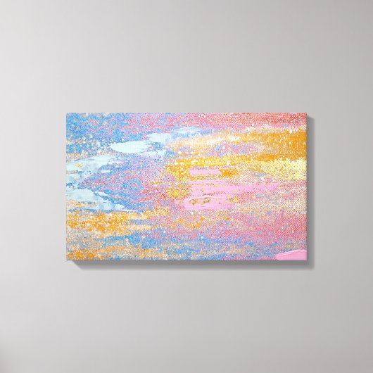 abstracte pastelverftextuur met goudkleurige vlekk canvas afdruk (Voorkant)