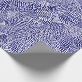 Abstracte patchwerkkaart - White on Deep Navy Blue Cadeaupapier (Hoek)