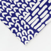 Abstracte patchwerkkaart - White on Deep Navy Blue Fleece Deken (Hoek)