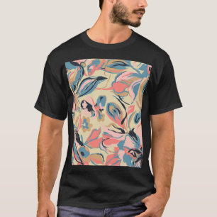 Abstracte patchwork: geometrische bloemencrème. t-shirt