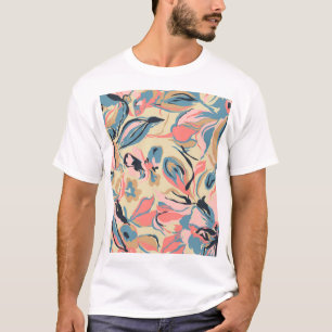 Abstracte patchwork: geometrische bloemencrème. t-shirt