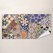 Abstracte patchwork van de spaanse tegel , badhanddoek (Badhanddoek)