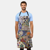 Abstracte patchwork van de spaanse tegel , schort (Gedragen)