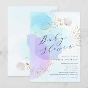 Abstracte patelcirkels Baby shower uitnodiging