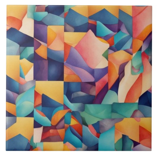 Abstracte patronen geïnspireerd door Elements Tegeltje (Voorkant)