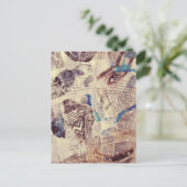 Abstracte patronen met gemengde media voor ogen briefkaart (Staand voorkant)