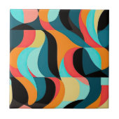 Abstracte Patroon Kleurrijke RETRO Mid Century Mod Tegeltje (Voorkant)