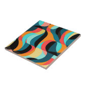 Abstracte Patroon Kleurrijke RETRO Mid Century Mod Tegeltje (Zijkant)