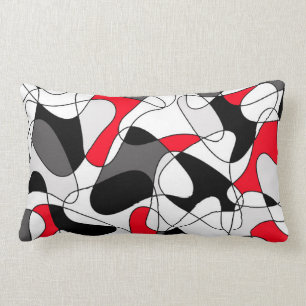 Abstracte patroon - rood, zwart en wit. kussen