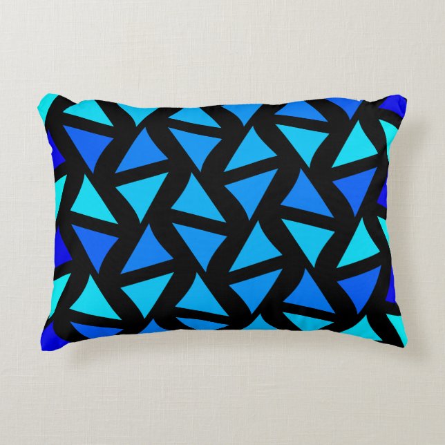 Abstracte patroonblues accent kussen (Voorkant)