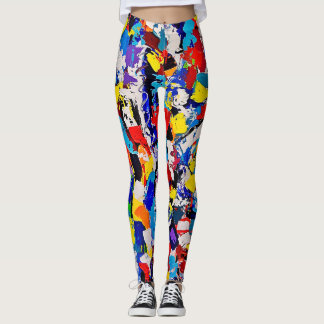 Abstracte patroonkleurige, kleurrijke schildpad leggings