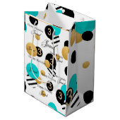 Abstracte patroonnaam Aangepaste Kinderen Birthday Medium Cadeauzakje (Voorkant Gekanteld)