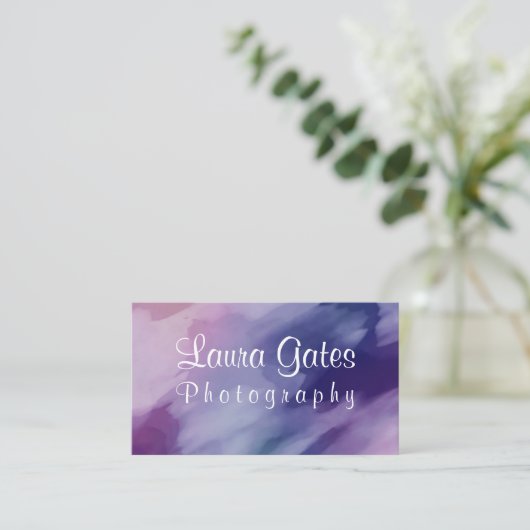 Abstracte PatroonPaarse Waterverf Visitekaartje (Staand voorkant)