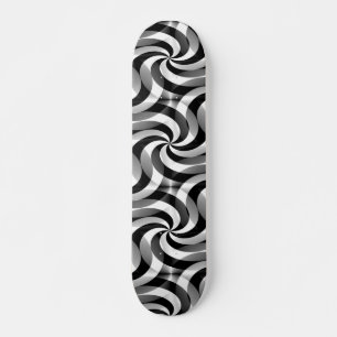 Abstracte Patroonpatronen - zwenken zwart-wit klei Skateboard
