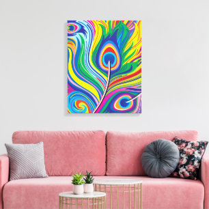 Abstracte Pauwveer Kunst Canvas Afdruk
