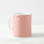 Abstracte peach- en koraalgolven koffiemok (Voorkant links)