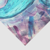 Abstracte Peacock Blauwgroen Lovers Peacocks Artwo Tissuepapier (Detail)