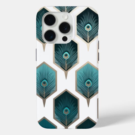 Abstracte Peacock Feather geometrisch ontwerp Case-Mate iPhone Case (Achterkant)