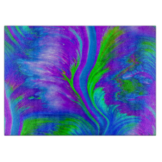 Abstracte Peacock Feather Glass snijplank