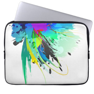 Abstracte Peacock Paint Spletters Laptop Sleeve